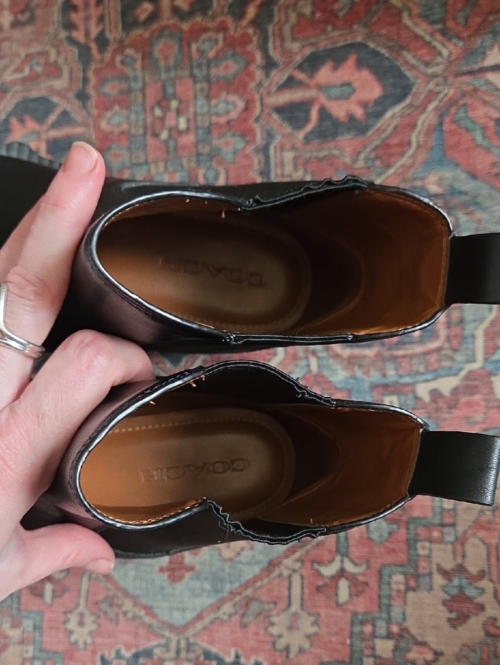 Coach Lyden Booties Black leather Chelsea Boots Size 10 - Picture 9 of 10